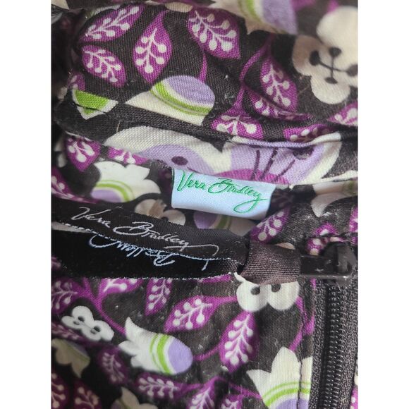 Vtg Vera Bradley Y2K Plum Petals Tote & Travel Bag Set Floral {Retired Pattern} - Picture 8 of 11